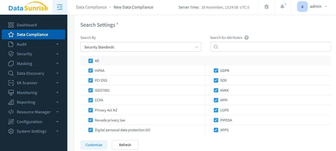 Compliance Reporting in DataSunrise