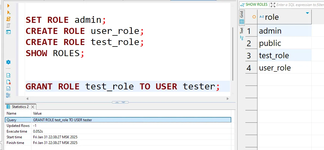 Apache Hive RBAC Configuration with SQL - Granting a role to a user in Apache Hive with the GRANT ROLE command