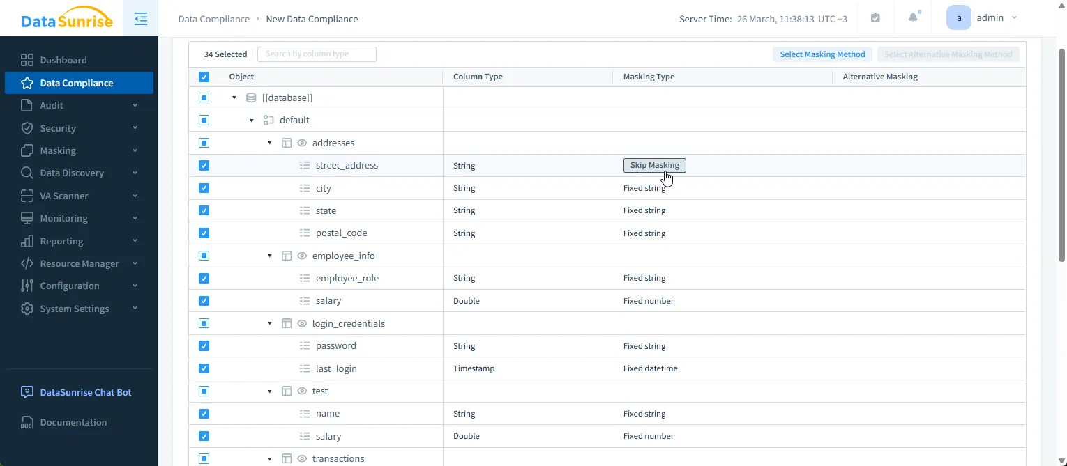 Apache Impala Compliance Management - Masking Sensitive Columns in DataSunrise for Apache Impala