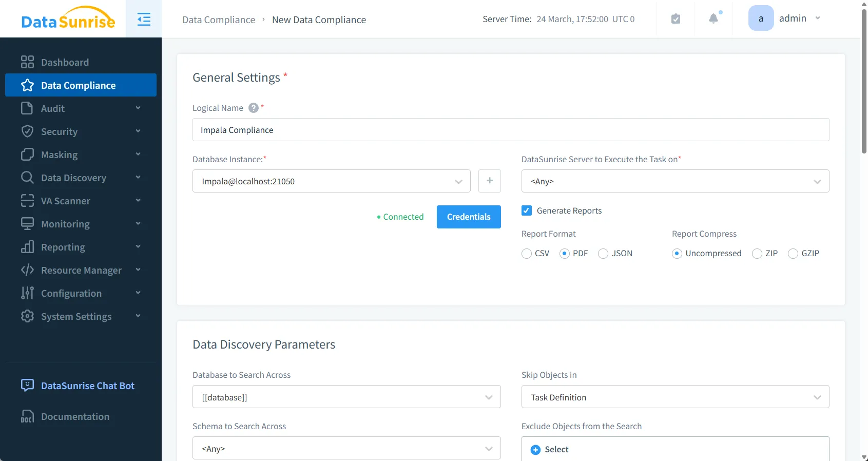 Apache Impala Regulatory Compliance - New Automated Data Compliance Task in DataSunrise