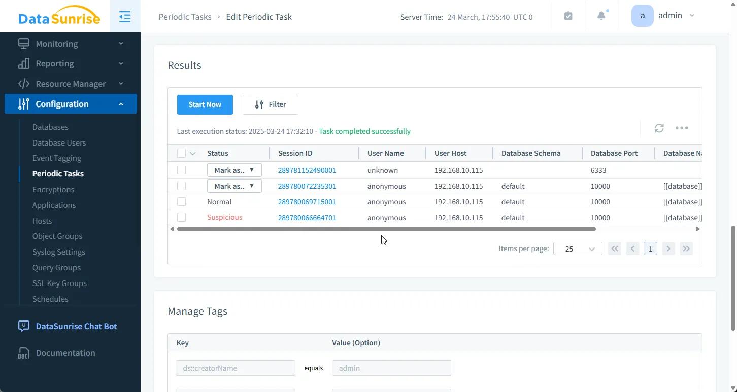 Apache Impala Regulatory Compliance - Suspicious Behavior Analysis in DataSunrise