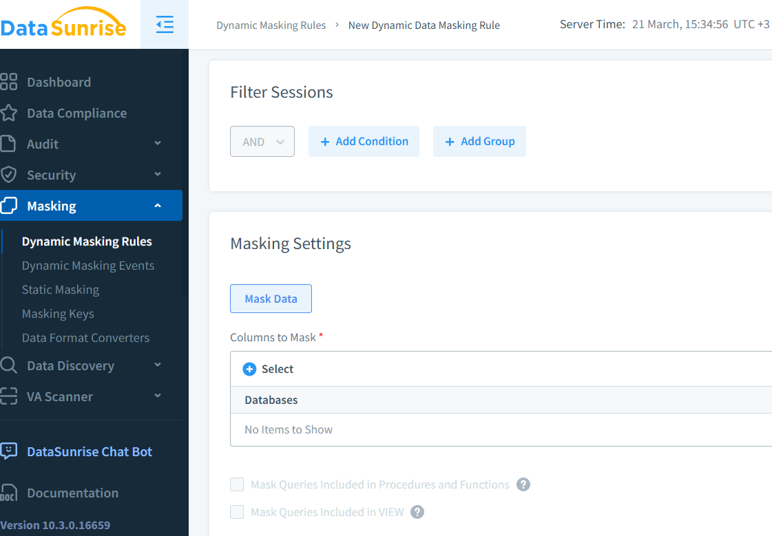 Effortless_Data_Compliance_for_IBM_Netezza - Session Event Audit Settings in DataSunrise