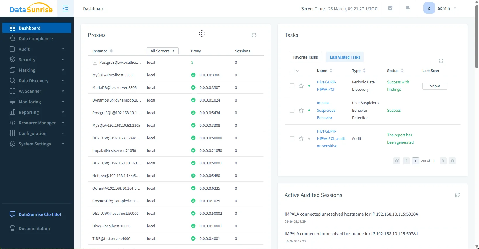 How to Manage Compliance for Apache Impala - Task Results in DataSunrise for Apache Impala