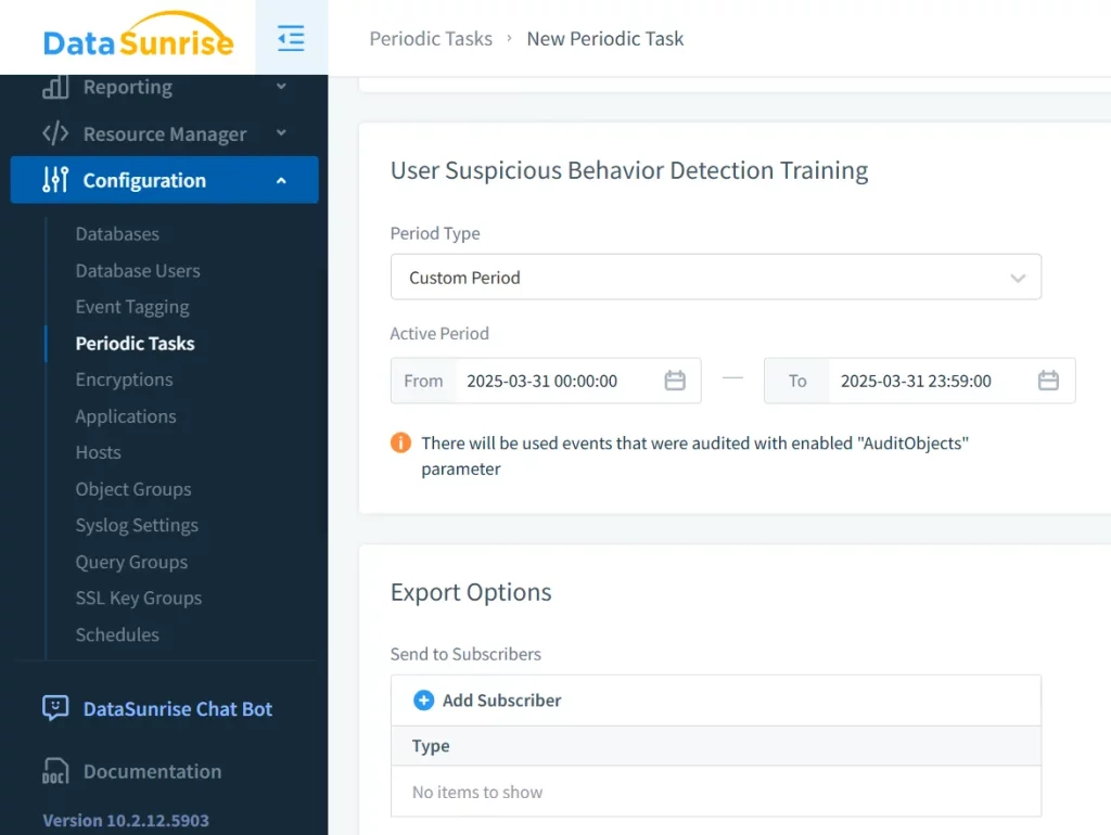 DataSunrise UEBA Data Compliance Tools for MySQL for behavior analytics
