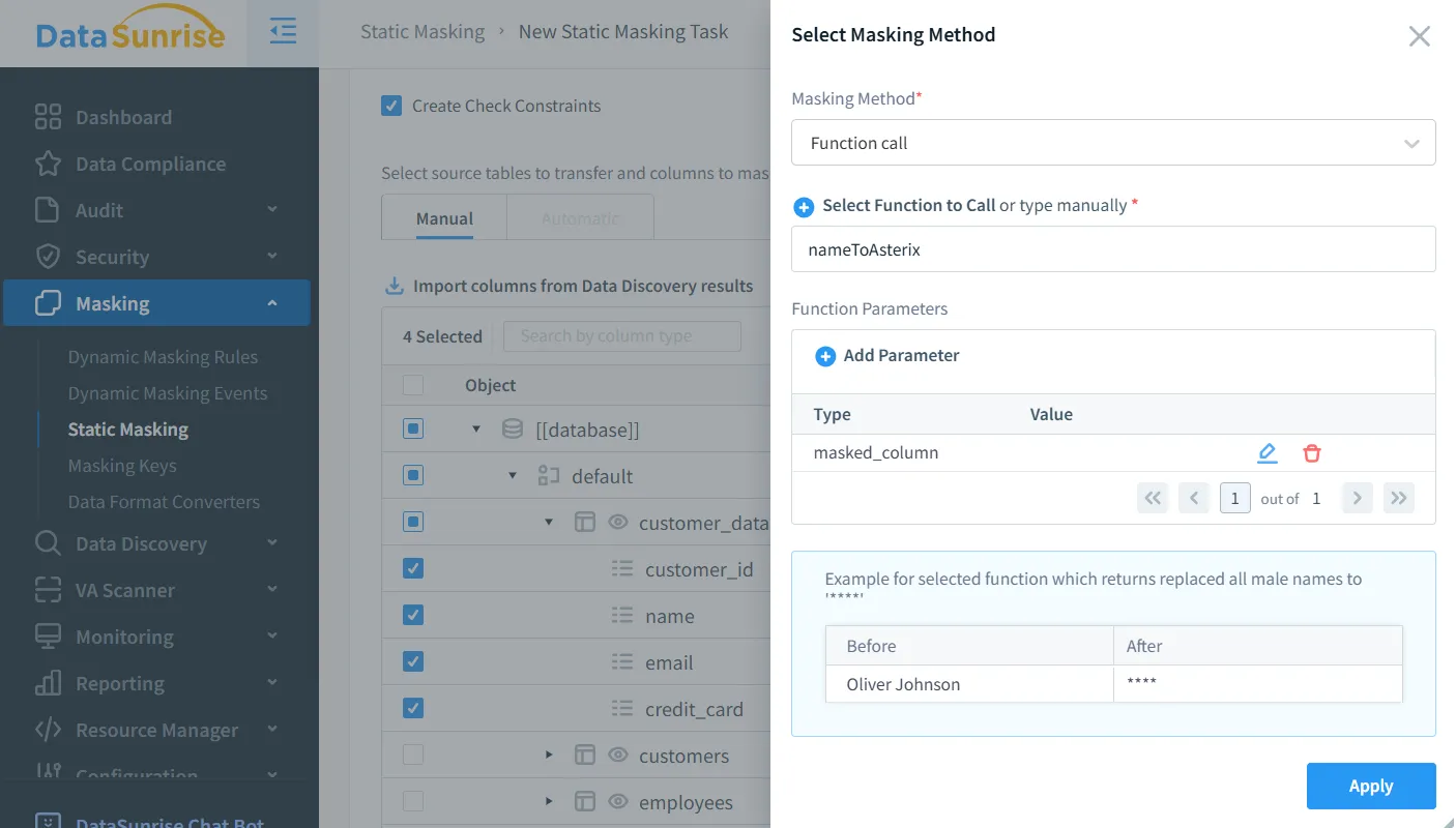 Static Data Masking for Apache Hive - Masking Method Selection