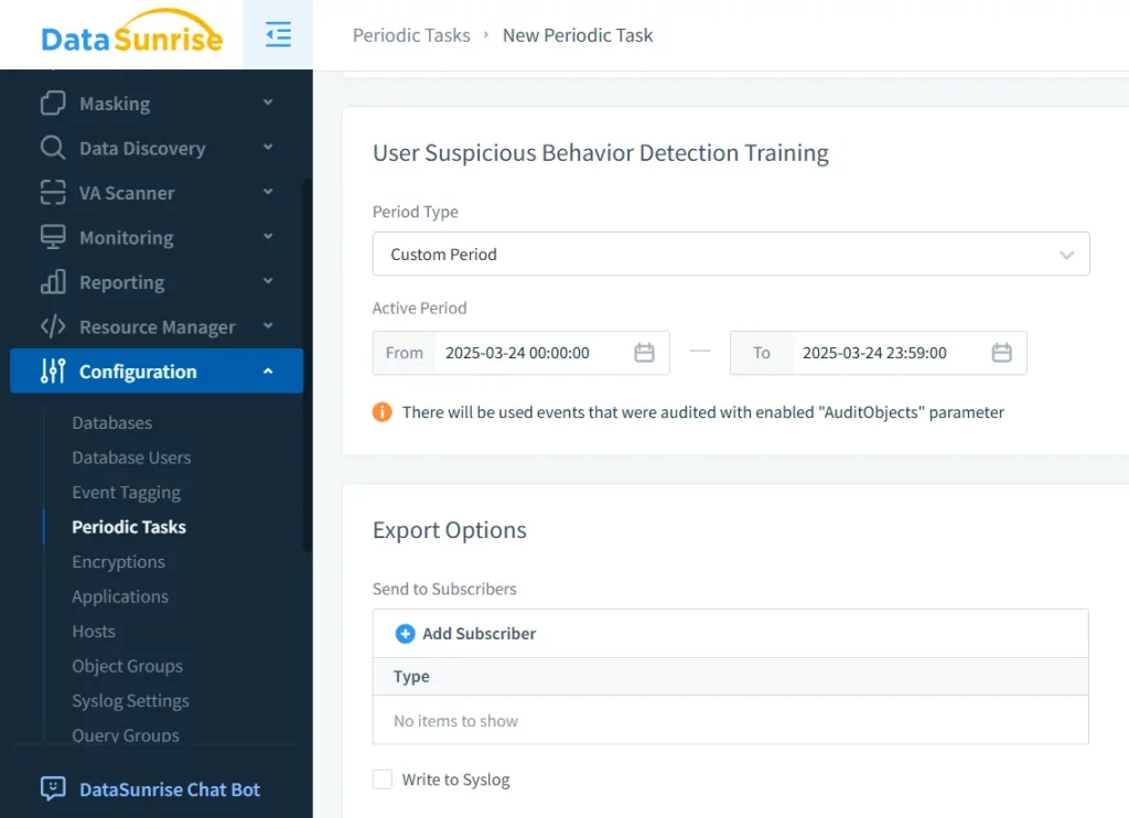 DataSunrise Behavioral Analytics