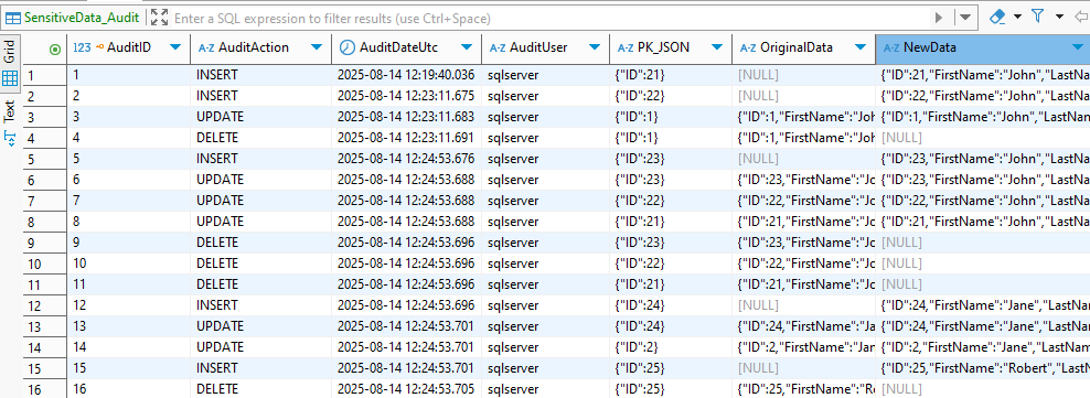 Historique d'activité des données de Google Cloud SQL - Fonction de journalisation native pour SQL Server dans Cloud SQL Studio