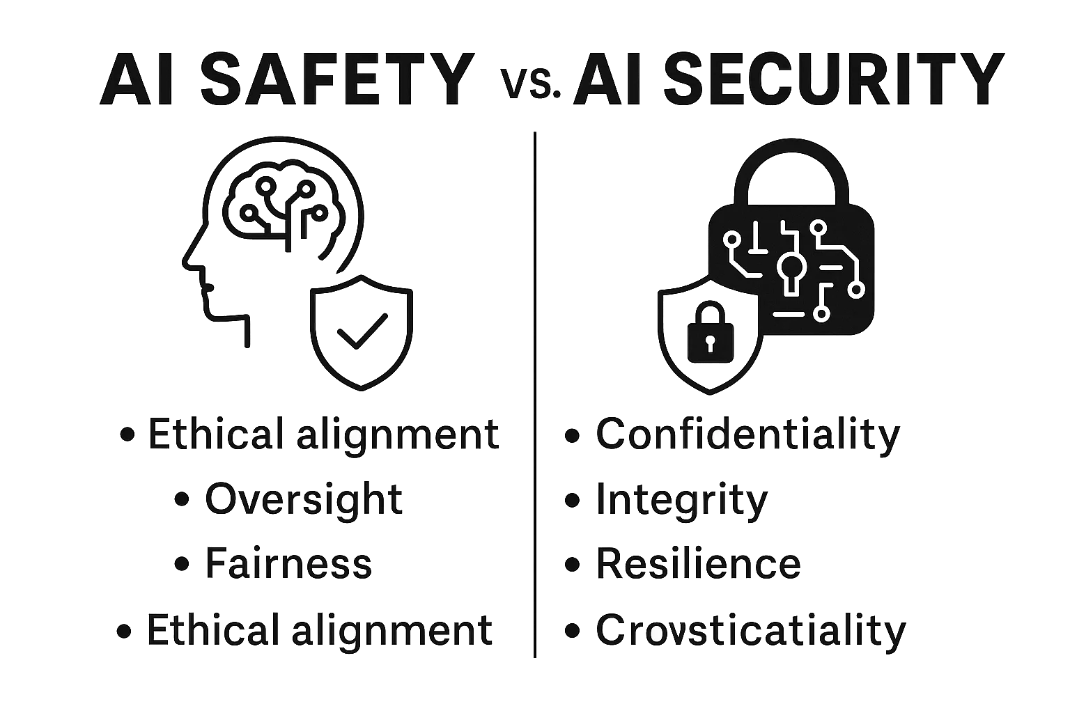Seguridad de la IA vs Ciberseguridad de la IA - Captura de pantalla sin texto detectable, mostrando elementos de diseño de la interfaz.