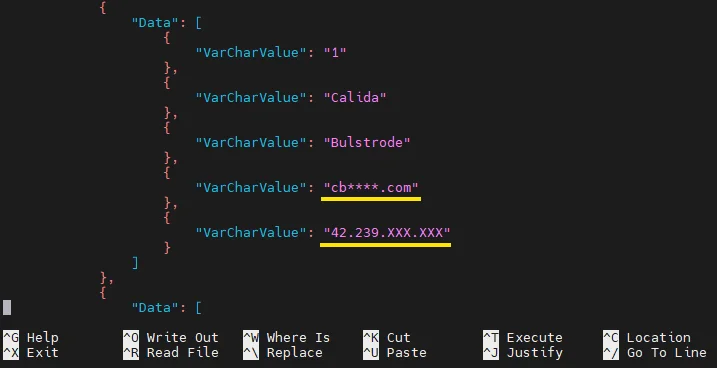 Untitled - Screenshot of a font preview panel displaying multiple short sample strings with mixed Latin letters and symbols; several glyphs appear garbled, indicating encoding or rendering artifacts.
