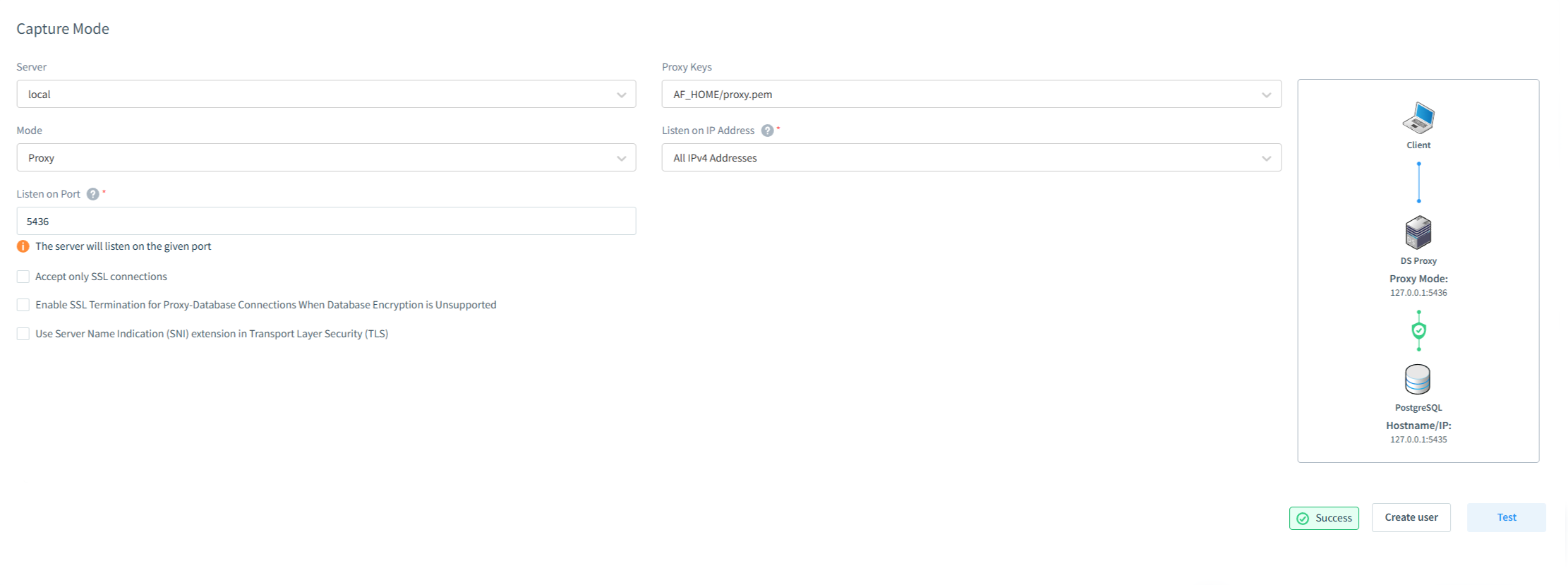 Configure the DataSunrise proxy for Google Cloud Spanner application traffic